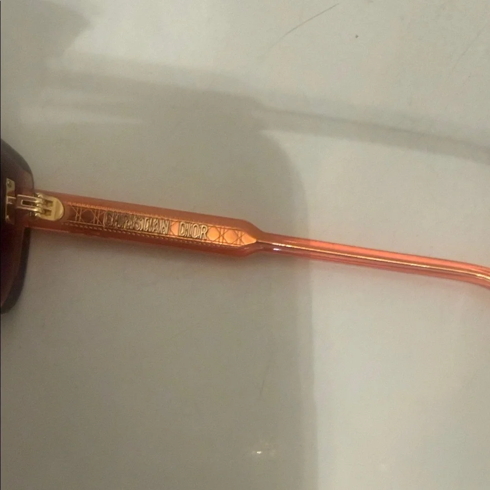 Dior Women’s Rectangular Sunglasses in Burgundy Frame with Dark Lenses - Picture 4 of 5